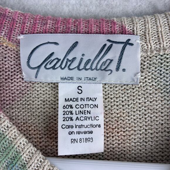 Vintage Gabriella T Floral Button Up Cardigan Women's Small Granny Cottage Italy - Picture 5 of 10